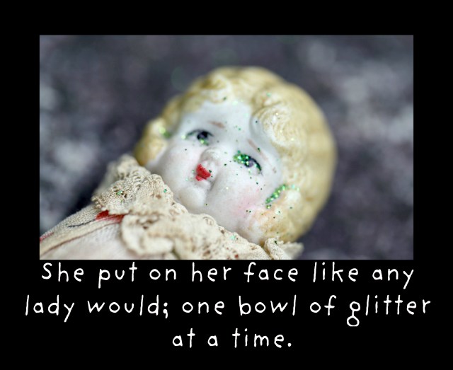 Claudia makeup framed card text one bowl of glitter at a time