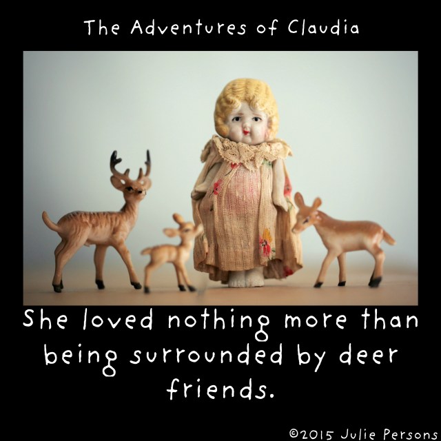 Claudia surrounded deer friends instagram