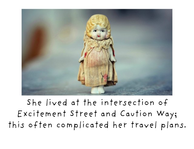 She lived at the intersectio card crop of Excitement Street and Caution Way. This often complicated her travel plans. card crop WHITE